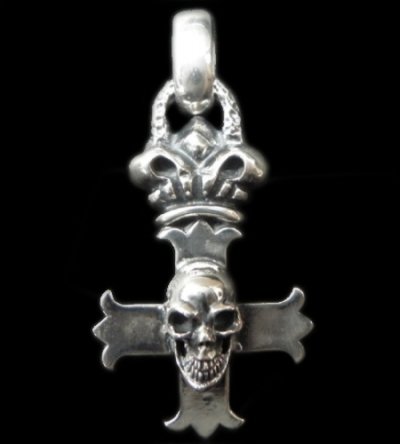 Photo1: Skull On Crown Constantin Cross & H.W.O Pendant