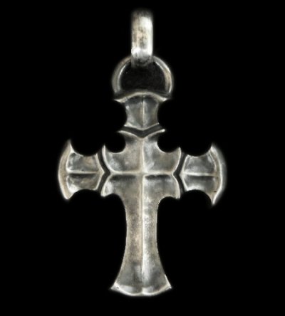 Photo1: Half Battle-Ax Cross With H.W.O Pendant