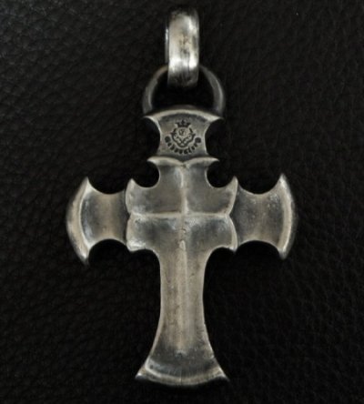 Photo2: Half Battle-Ax Cross With H.W.O Pendant