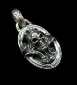 Quarter Sculpted Oval On Skull With H.W.O Pendant