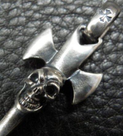 Photo2: Quarter Single Skull Dagger Round Bottom & H.W.O Pendant