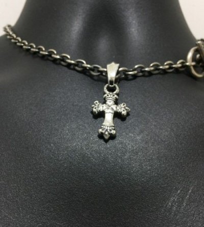 Photo2: 1/64  Long 4 Heart Crown Cross With H.W.O Pendant