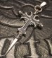 Photo5:  3Skull On 2inc Plain Grooved Cross With Single Skull Dagger Pendant (Quarter)