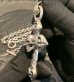 Photo16: Skull On Half 4Heart Chiseled Cross With Chevron Bail Pendant