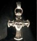 Photo3: Face On Battle-Ax Cross With Chevron Bail Pendant