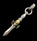 Photo1: Gold Half Skull On Dagger With H.W.O Pendant (1)