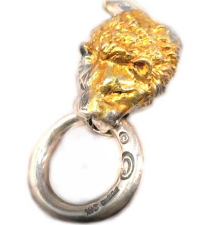 Photo1: Pure Gold Wrap Lion Pendant