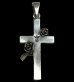 Photo1: Plain Cross With Rose Pendant [Large] (1)