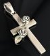 Photo1: Plain Cross With Rose Pendant [Small] (1)