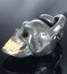 Photo11: Single Skull With Pure Gold Wrap Teeth Pendant