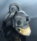 Photo7: Single Skull With Pure Gold Wrap Teeth Pendant