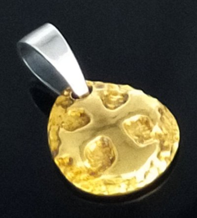 Photo2: Pure Gold Wrap 1/16 Constantine Cross Blob Pendant 