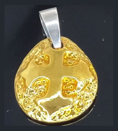 Photo1: Pure Gold Wrap 1/16 Constantine Cross Blob Pendant 