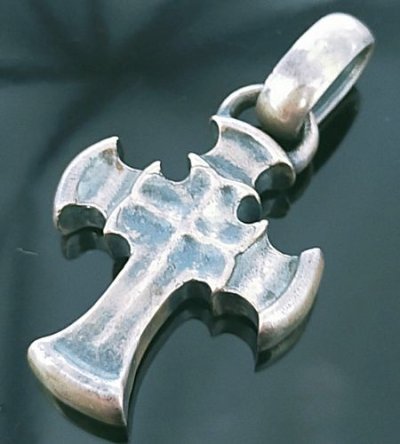 Photo1: One Eighth Battle-Ax Cross With H.W.O Pendant