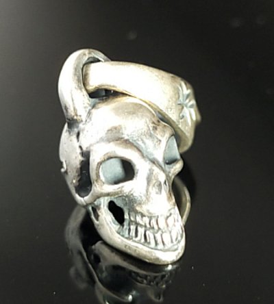 Photo1: Quarter Slant Head Skull Pendant