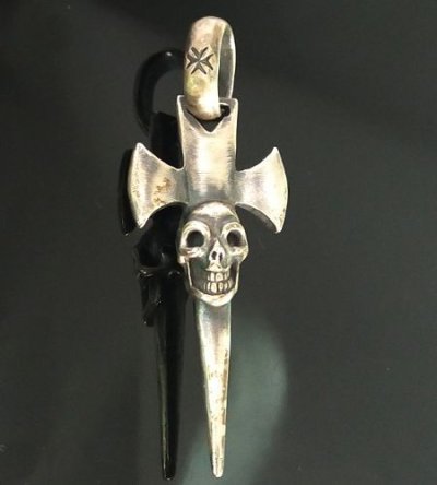 Photo2: Half Single Skull Dagger Round Bottom & H.W.O Pendant