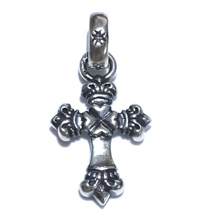 Photo1: 1/16  Long 4 Heart Crown Cross With H.W.O Pendant