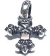 Photo6: 1/16  Long 4 Heart Crown Cross With H.W.O Pendant