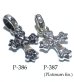 Photo13: 1/16  Long 4 Heart Crown Cross With H.W.O Pendant [Platinum finish]