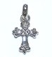 Photo11: 1/16  Long 4 Heart Crown Cross With H.W.O Pendant [Platinum finish]