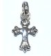 Photo10: 1/16  Long 4 Heart Crown Cross With H.W.O Pendant [Platinum finish]