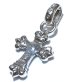 Photo8: 1/16  Long 4 Heart Crown Cross With H.W.O Pendant [Platinum finish]