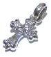 Photo4: 1/16  Long 4 Heart Crown Cross With H.W.O Pendant [Platinum finish]