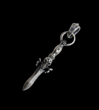 Photo1: Quarter Dagger With Skull Pendant With H.W.O