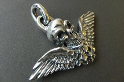 Photo2: Wing Skull Pendant