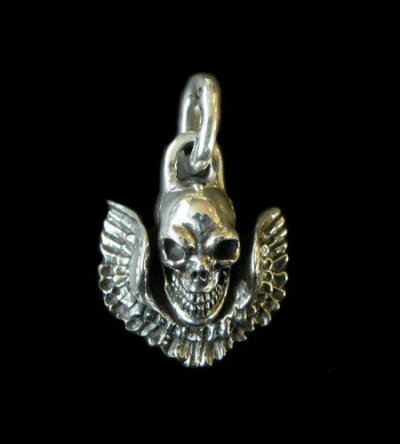 Photo1: Skull Wing Button Pendant