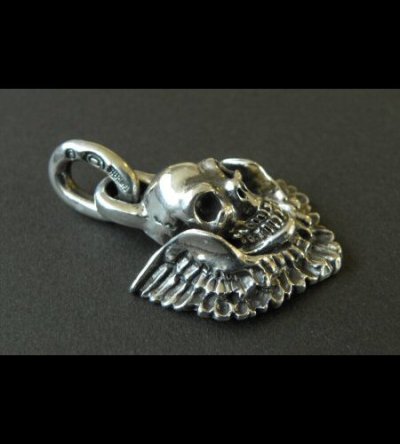 Photo3: Skull Wing Button Pendant