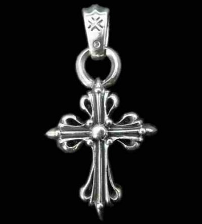 Photo1: Half Art Nouveau Cross Pendant