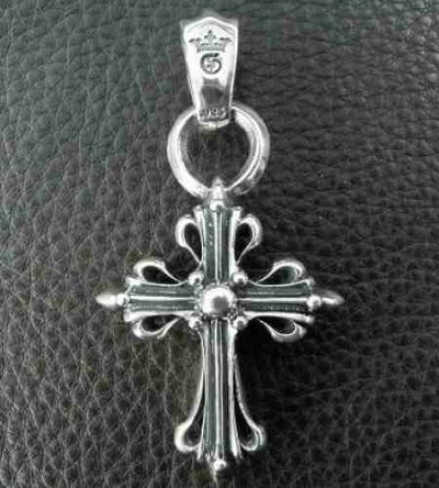 Photo2: Half Art Nouveau Cross Pendant