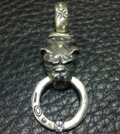 Photo2: Old Bulldog With ZAZA Floating Diamond O-Ring Pendant