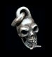 Photo1: Single Skull With Snake Tongue Pendant (1)