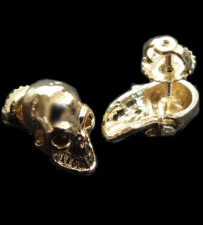 Photo2: 18k Gold Twelve Small Skull Pierce (Screw type)