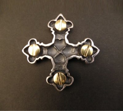 Photo2: 4Heart crown cross Pins