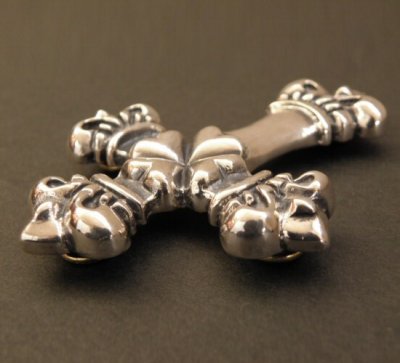 Photo3: 4Heart crown long cross Pins