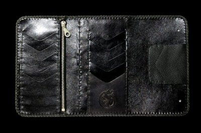 Photo4: Crocodile Cross Inlay Buffalo Long Wallet