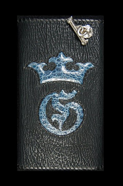 Photo2: Frog G&Crown Inlay Shark Long Wallet