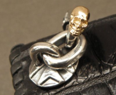 Photo2: Gaboratory 18k Gold Skull On T-bar