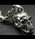 Photo4: Half Large Skull With H.W.O & Chiseled Anchor Links With Lion Head Wallet Hanger