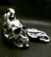 Photo3: Large Skull With Half Snake & Maltese Cross H.W.O , Smooth Anchor Links Wallet Hanger