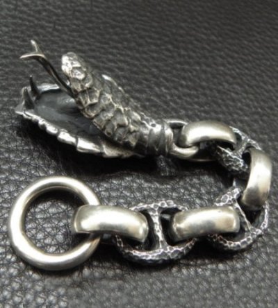 Photo2: Snake Head With Chiseled Anchor Chain & Smooth H.W.O Wallet Hanger