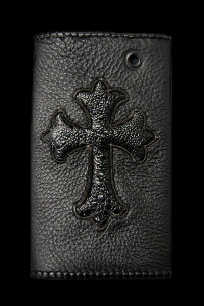 Photo2: Frog Traditional Cross Inlay Buffalo Long Wallet