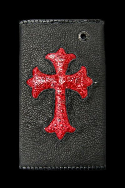 Photo2: Frog Traditional Cross Inlay Buffalo Long Wallet