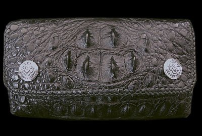 Photo1: Crocodile Haed & Horn Back All Gusset Wallet