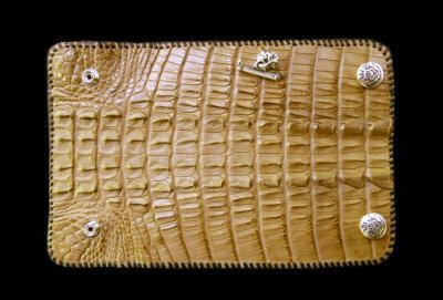 Photo1: Crocodile Tail W-Spine Long Wallet