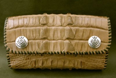 Photo4: Crocodile Tail W-Spine Long Wallet