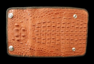 Photo2: Frog G&Crown Liner Inlay Crocodile Head & Horn Back Long Wallet